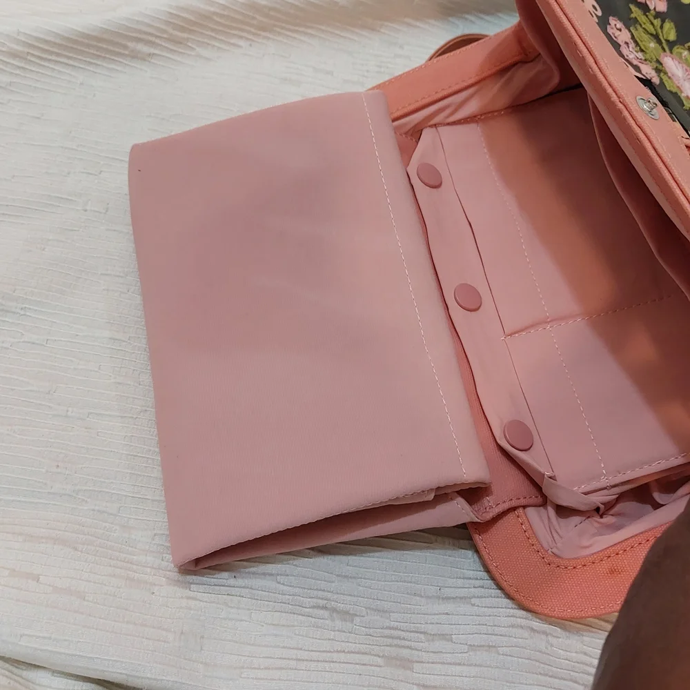 Petunia Pickle Bottom Pink and Green Floral Diaper Bag And Changing Pad